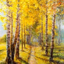 Схема вышивки «Золотая осень. Березы»