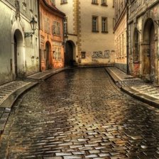 Схема вышивки «Город после дождя»