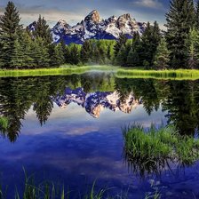 Схема вышивки «горное озеро»