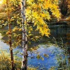 Схема вышивки «Осенний пруд»