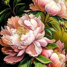 Схема вышивки «Пионы»