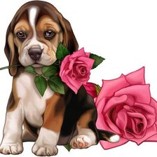 Схема вышивки «Щенок»