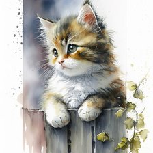 Схема вышивки «Любопытный малыш»