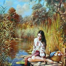 Схема вышивки «Девичья грусть»