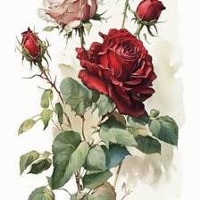 Схема вышивки «Акварельные розы»