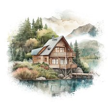 Схема вышивки «CABAÑA 1  DMC»