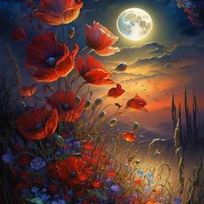 Схема вышивки «маки»