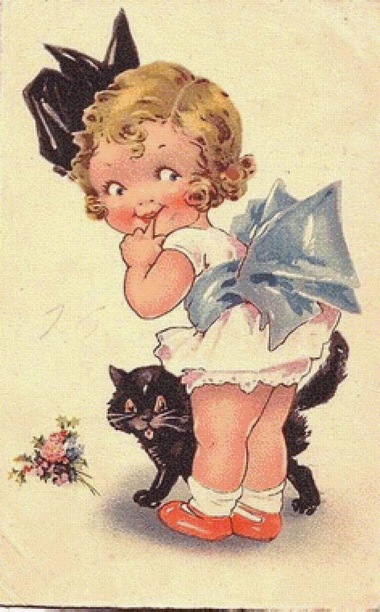 Девочка с котом - девочка с котом - предпросмотр