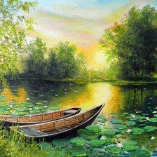 Схема вышивки «Пруд с лилиями»