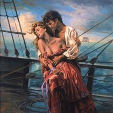 Схема вышивки «Море,корабль,»