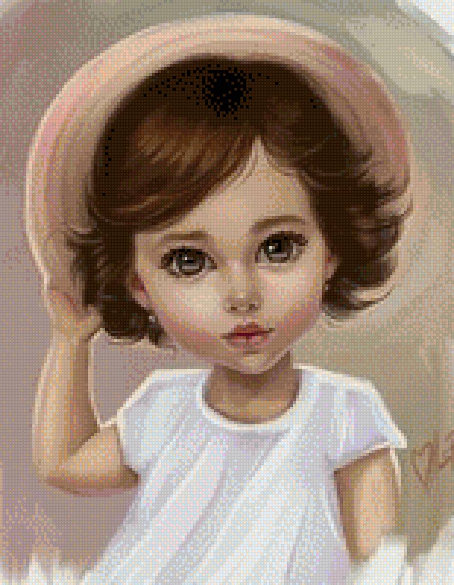 niña con sombrei - sombrero, niña - предпросмотр