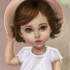 Схема вышивки «niña con sombrei»