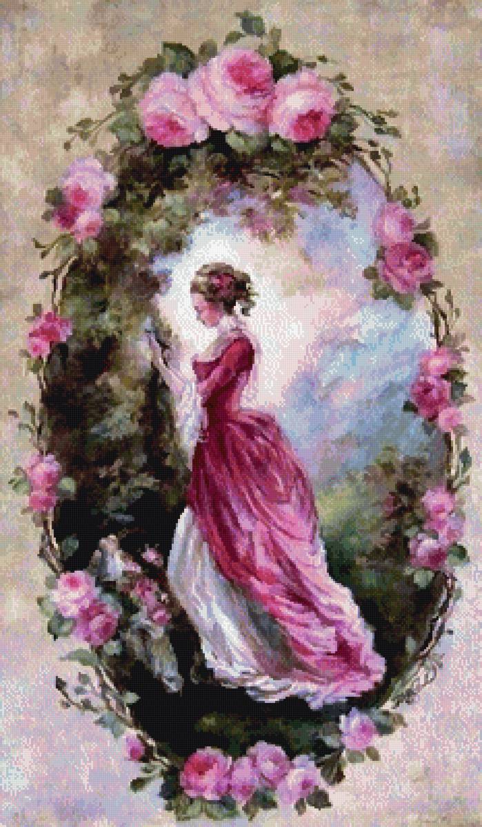 Дама в цветах - предпросмотр