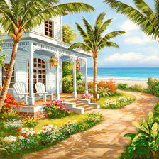 Схема вышивки «Дом у моря»