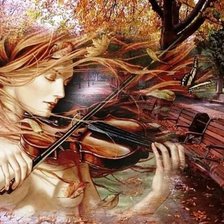 Схема вышивки «В вихре осенних листьев.»