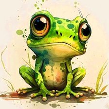 Схема вышивки «Грустная жаба»