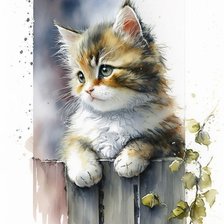 Схема вышивки «Котик»