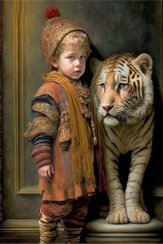 boy with lion - оригинал