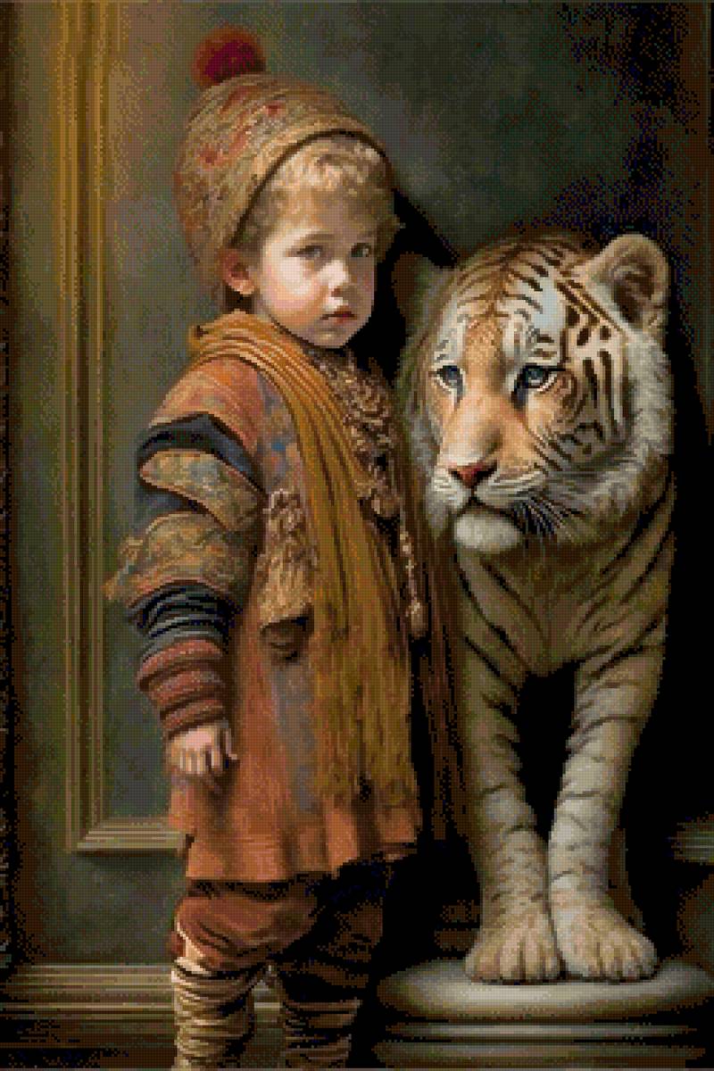 boy with lion - предпросмотр