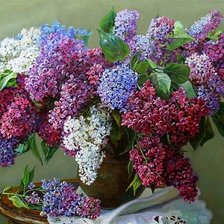 Схема вышивки «сирень»