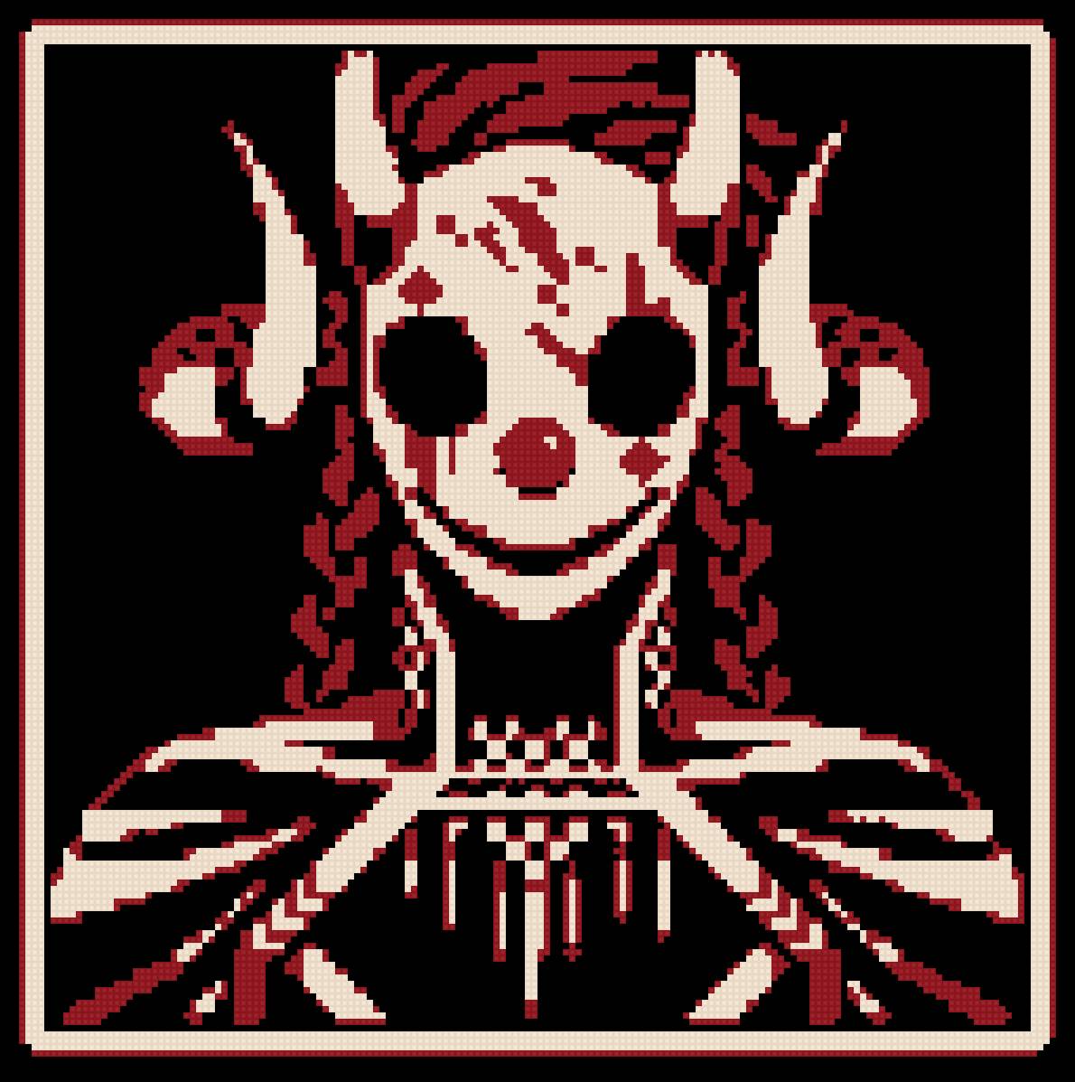 Character portrait 1 (by KADA✩BURA) - white, pixel art, red, black - предпросмотр