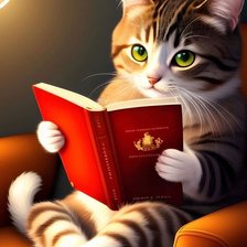 Схема вышивки «Mèo đọc sách»