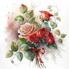 Схема вышивки «Букет роз»