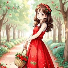 Схема вышивки «Bé gái 🍓 dâu»