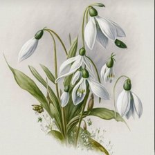 Схема вышивки «Подснежники»