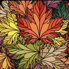 Схема вышивки «подушка листья»