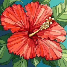 Схема вышивки «гибискус»