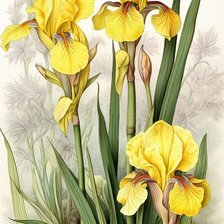 Схема вышивки «Желтые ирисы»
