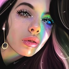 Схема вышивки «Радужная девушка»