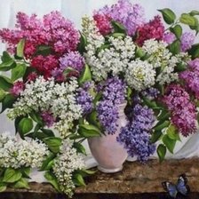 Схема вышивки «сирень»