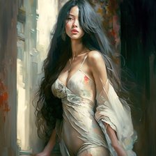 Схема вышивки «Девушка»