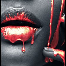 Схема вышивки «Черная девушка с красным»