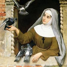 Схема вышивки «кормление голубей»