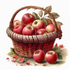 Схема вышивки «Корзина яблок»