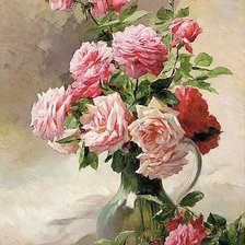 Схема вышивки «Розы в вазе»