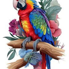 Схема вышивки «Попугай»