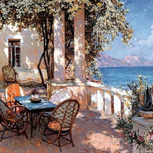 Схема вышивки «Дом с террасой в Крыму»