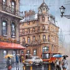 Схема вышивки «Дождь»