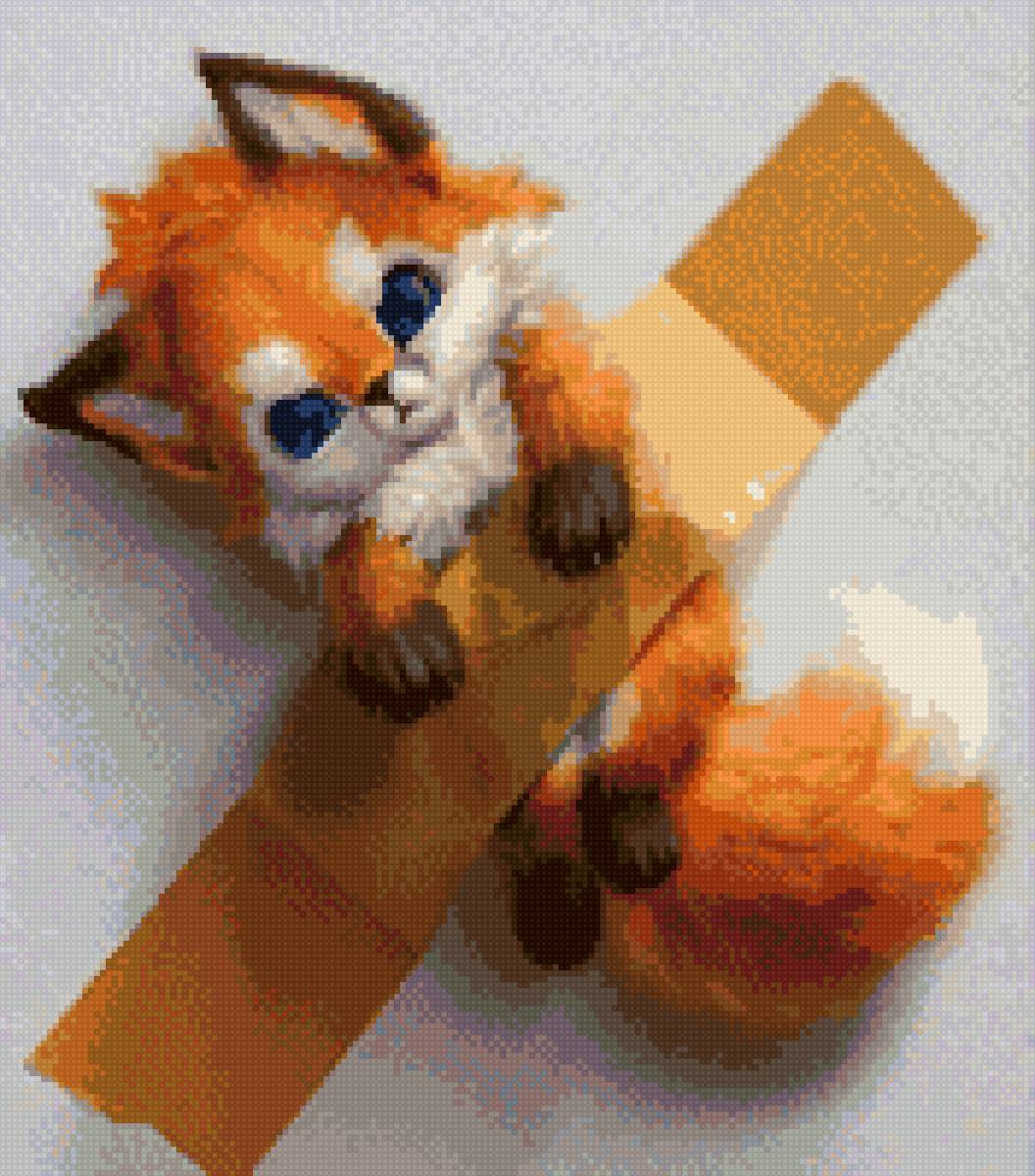 Рыжая злючка - лиса, лисенок - предпросмотр