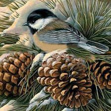 Схема вышивки «Воробушек»