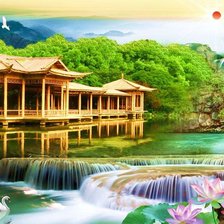 Схема вышивки «Озеро»