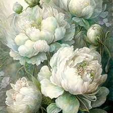 Схема вышивки «Белые пионы»
