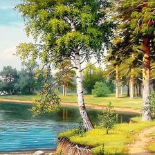 Схема вышивки «На речном берегу»