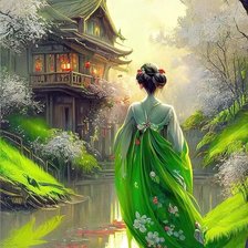 Схема вышивки «Весна в японии»