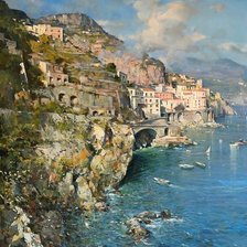 Схема вышивки «У берегов Италии»