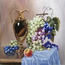 Схема вышивки «Натюрморт с виноградом»